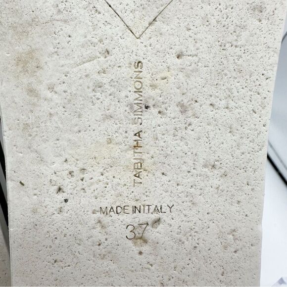 TABITHA SIMMONS Sophia White Platform Slide Sandal Black White Stripe Bottom 6.5 - Picture 8 of 11